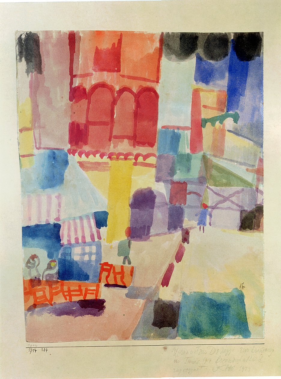Tunisissa moskeijan edessä tekijältä Paul Klee