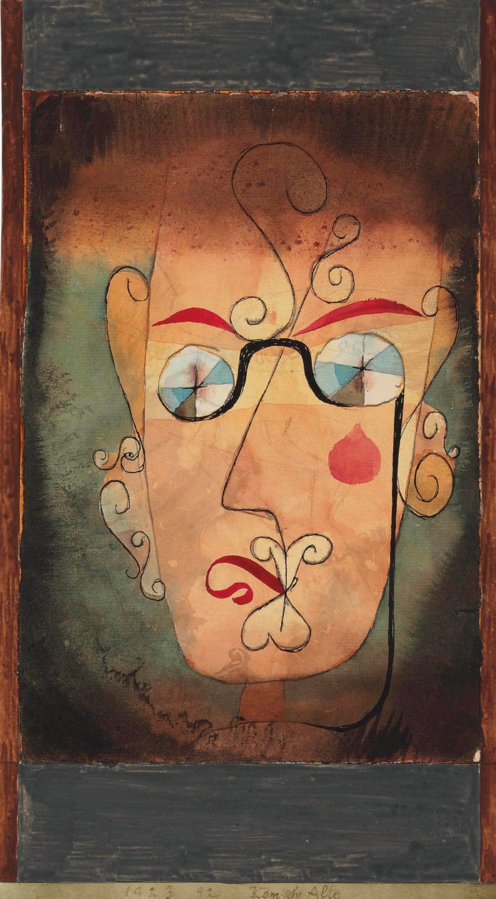 Outo vanha sarjakuva vanha nainen, 1923. tekijältä Paul Klee