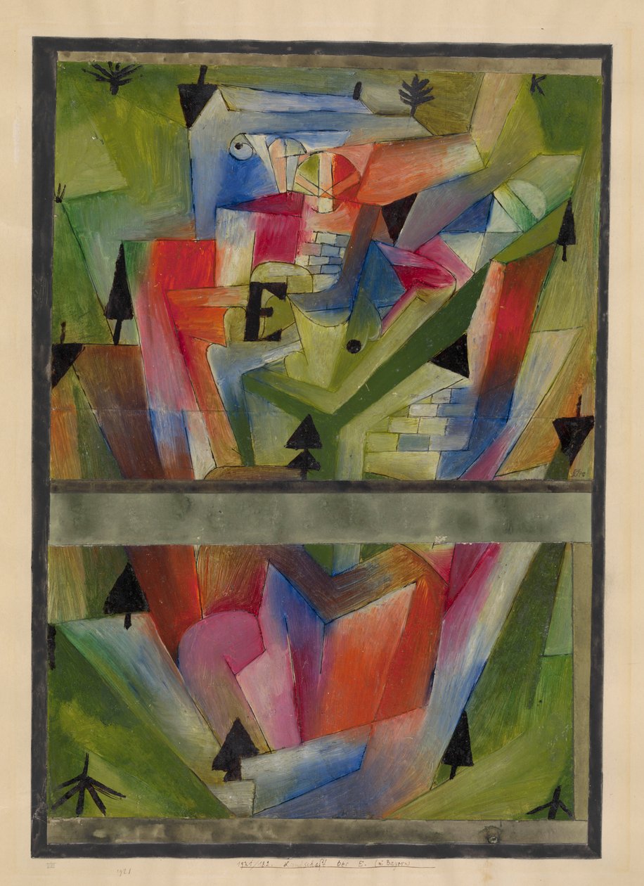 Maisema lähellä E.:tä Baijerissa, 1921. tekijältä Paul Klee