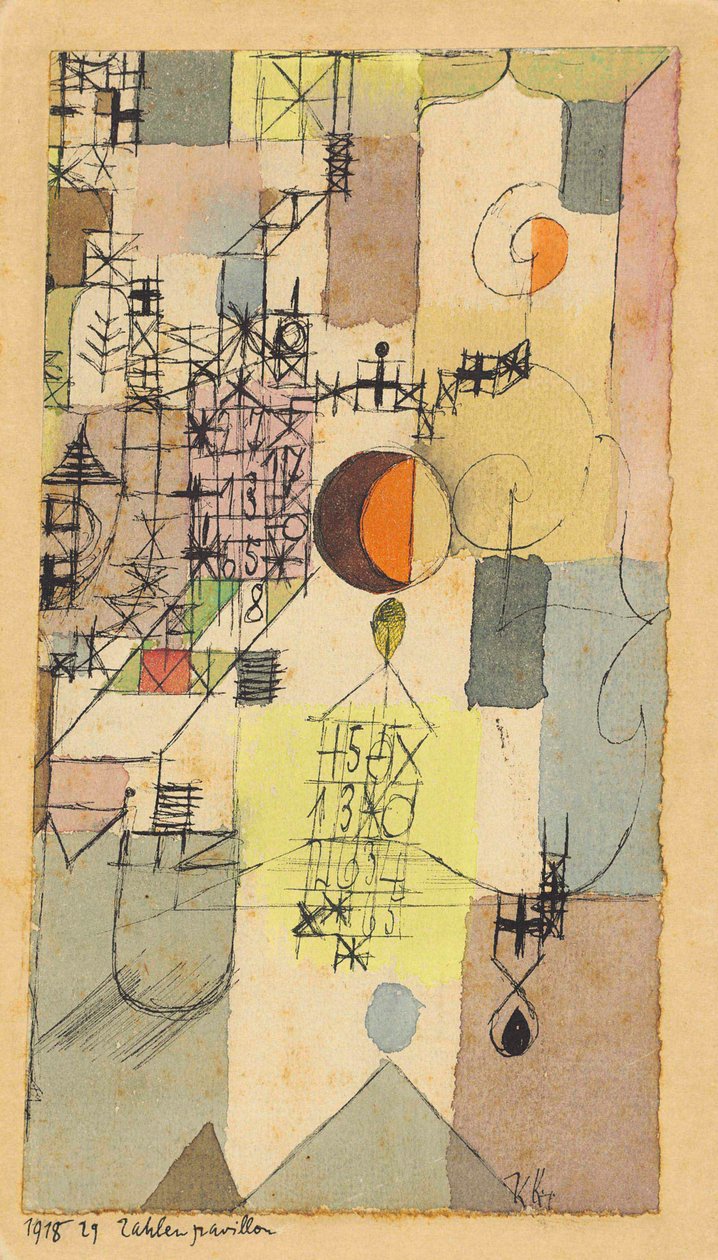 Numeroiden paviljonki, 1918. tekijältä Paul Klee