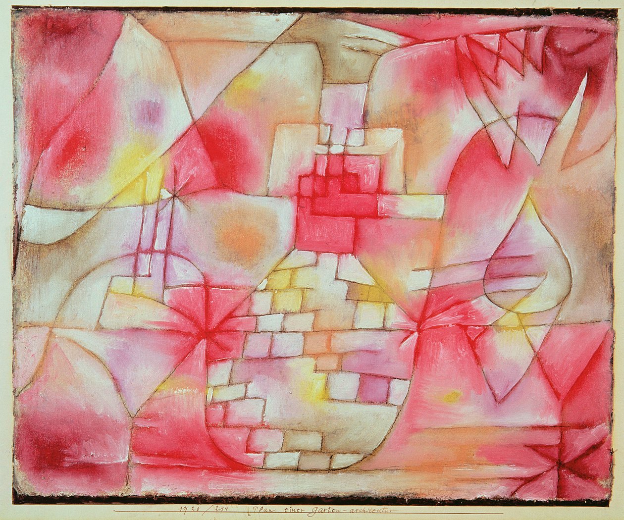 Puutarha-arkkitehtuurisuunnitelma tekijältä Paul Klee