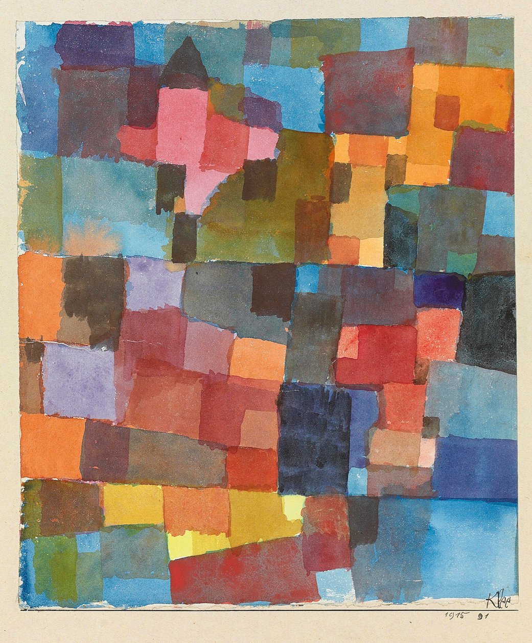 Huonearkkitehtuurit Kylmä-Lämmin, 1915. tekijältä Paul Klee