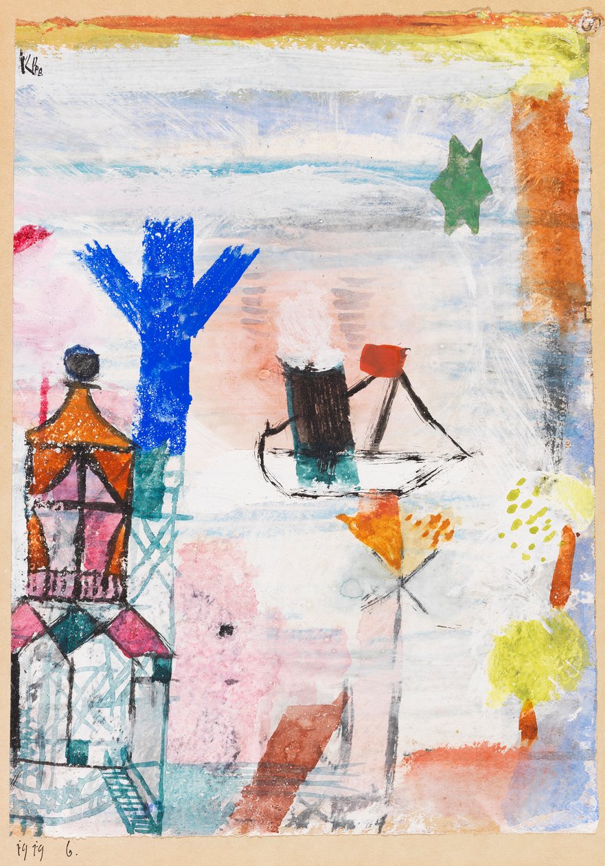 Pieni höyrylaiva, 1919. tekijältä Paul Klee