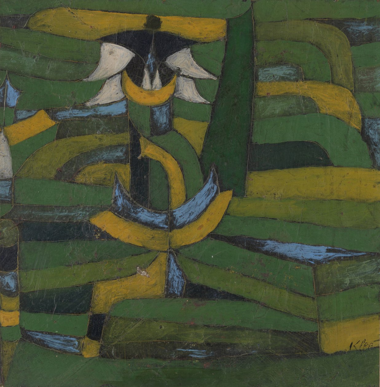 Valkoinen kukka puutarhassa, 1920. tekijältä Paul Klee