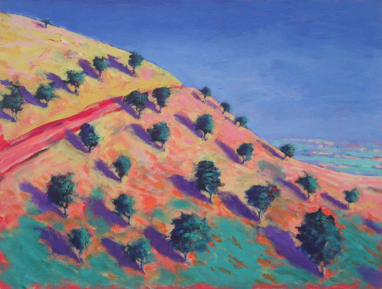 North Hill, Malvern (akryyli kortilla) tekijältä Paul Powis