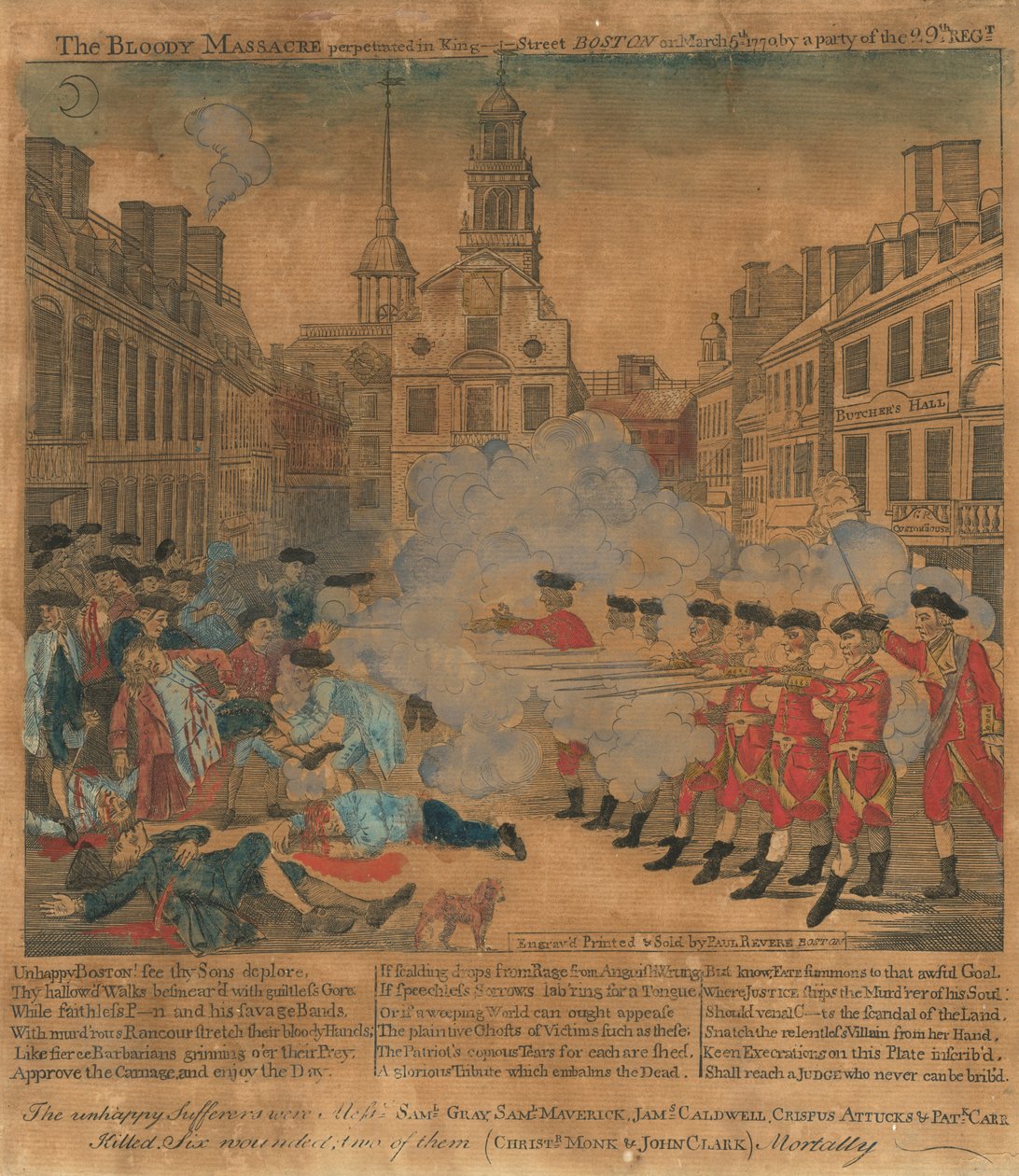 Bostonin verilöyly tekijältä Paul Revere, after Henry Pelham