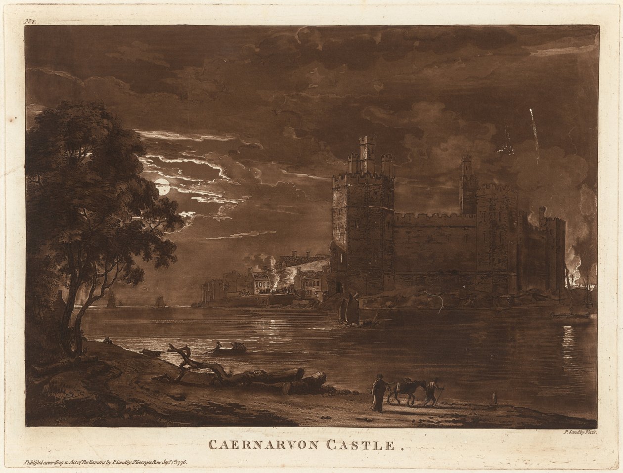 Caernarvonin linna (yö) tekijältä Paul Sandby
