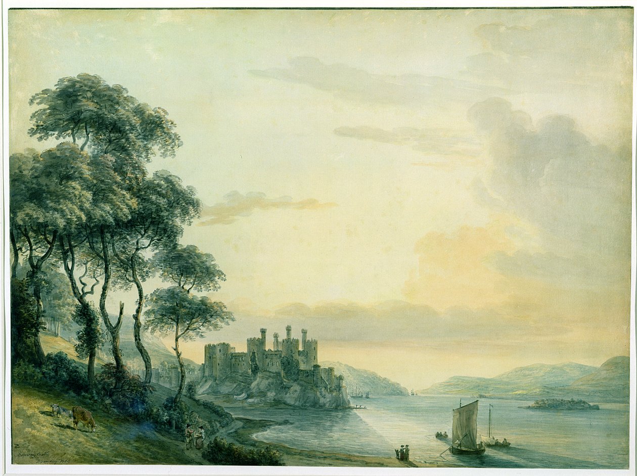 Conwayn linna, 1789 (wc paperilla) tekijältä Paul Sandby