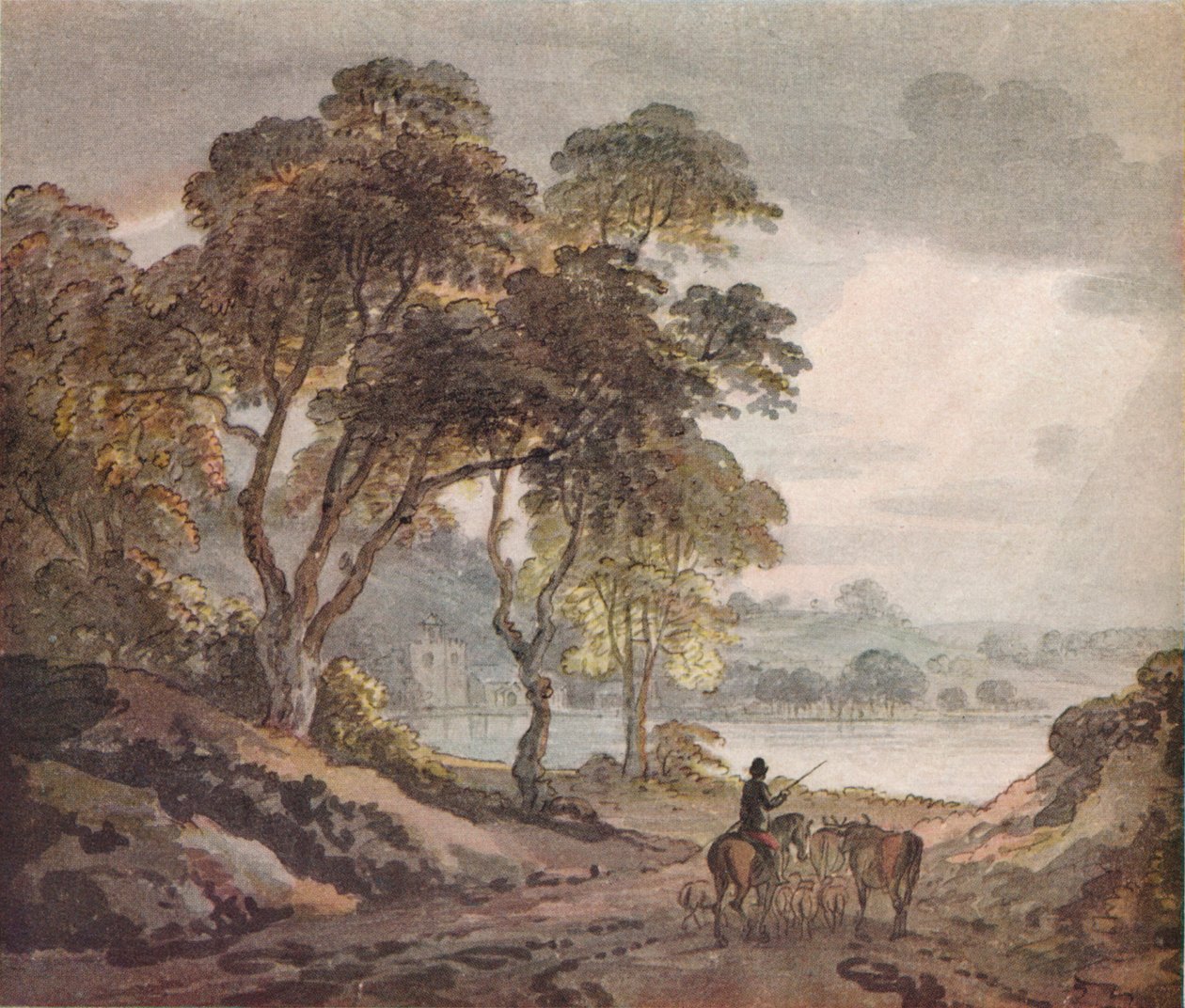 Maisema, c1780 tekijältä Paul Sandby
