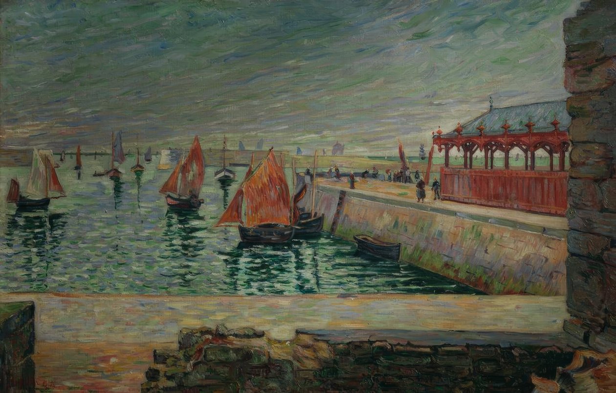 Der Fischmarkt, Port-en-Bessin tekijältä Paul Signac