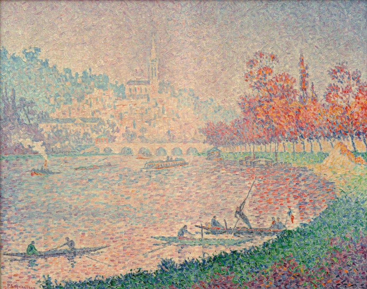 Saint-Cloud (Die Seine bei Saint-Cloud) tekijältä Paul Signac