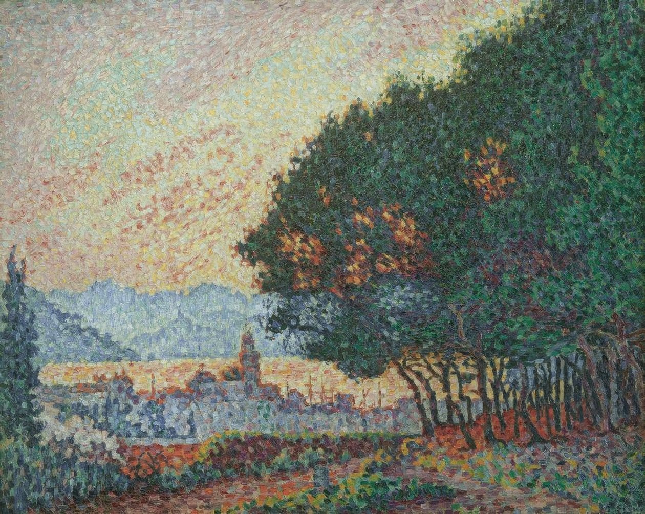 Saint-Tropez, kaupunki ja männyt tekijältä Paul Signac
