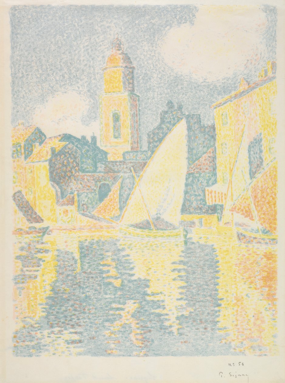 Saint-Tropez: Satama, 1897-1898. tekijältä Paul Signac