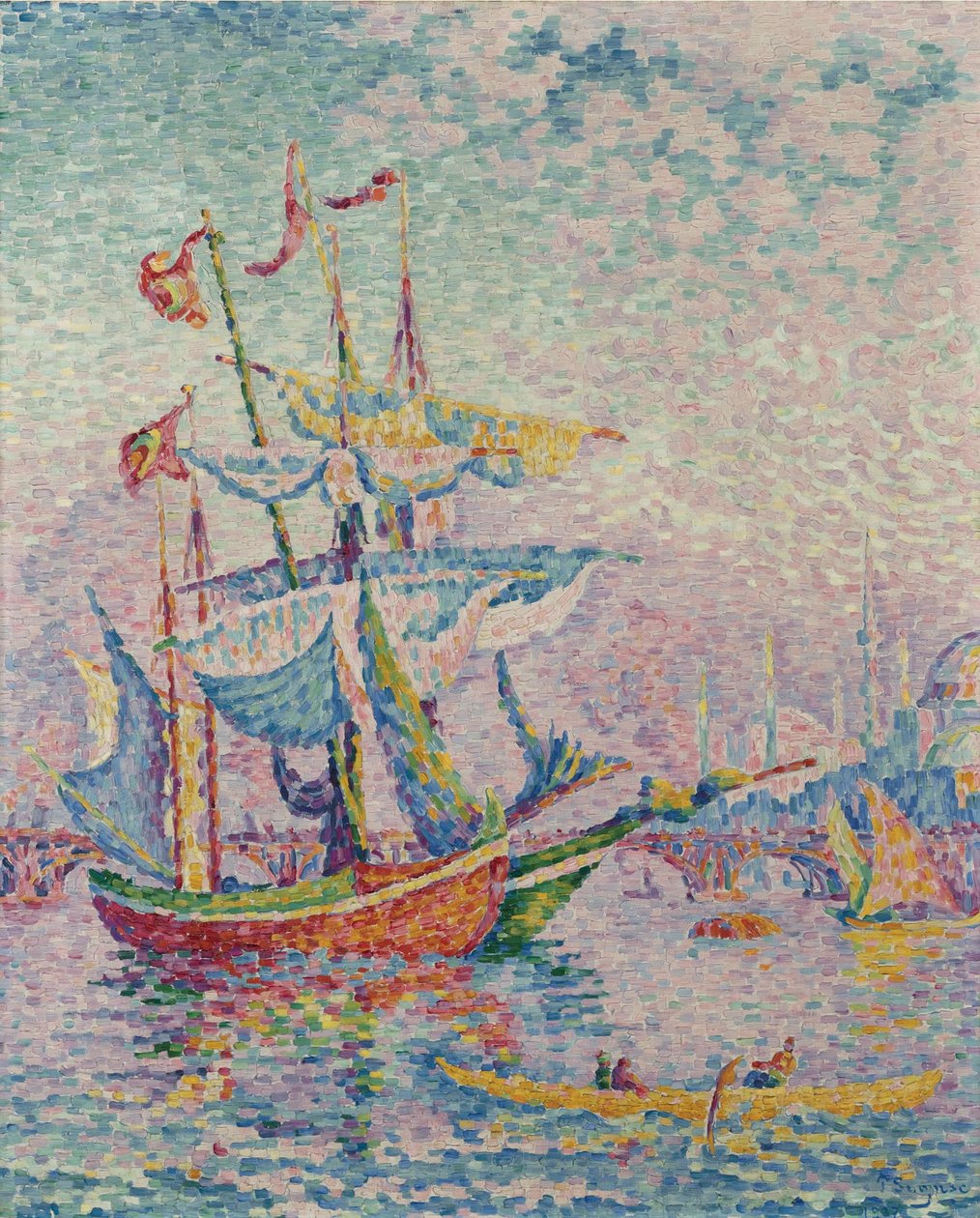 Kultainen sarvi. Silta, 1907 tekijältä Paul Signac