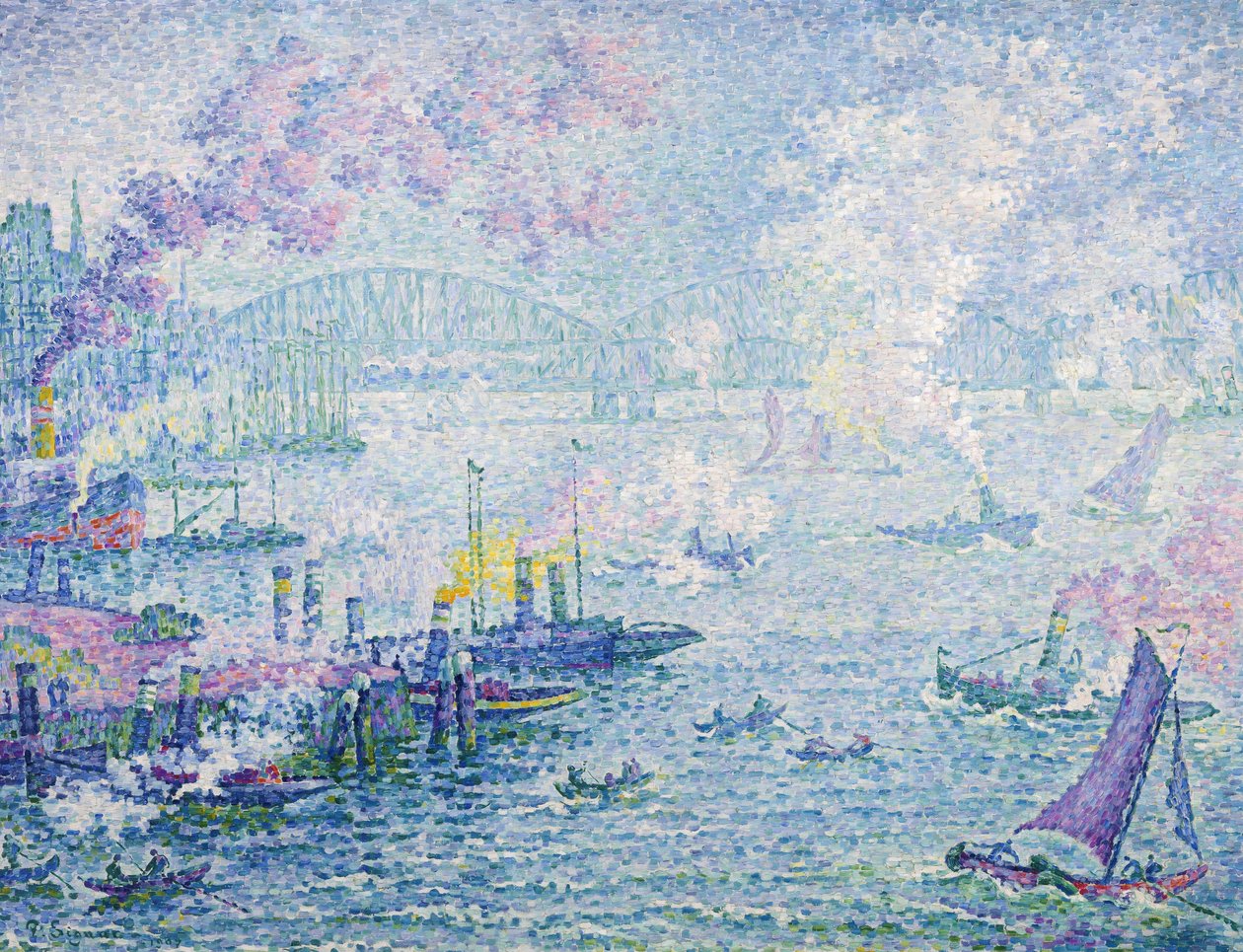 Rotterdamin satama, 1907 tekijältä Paul Signac