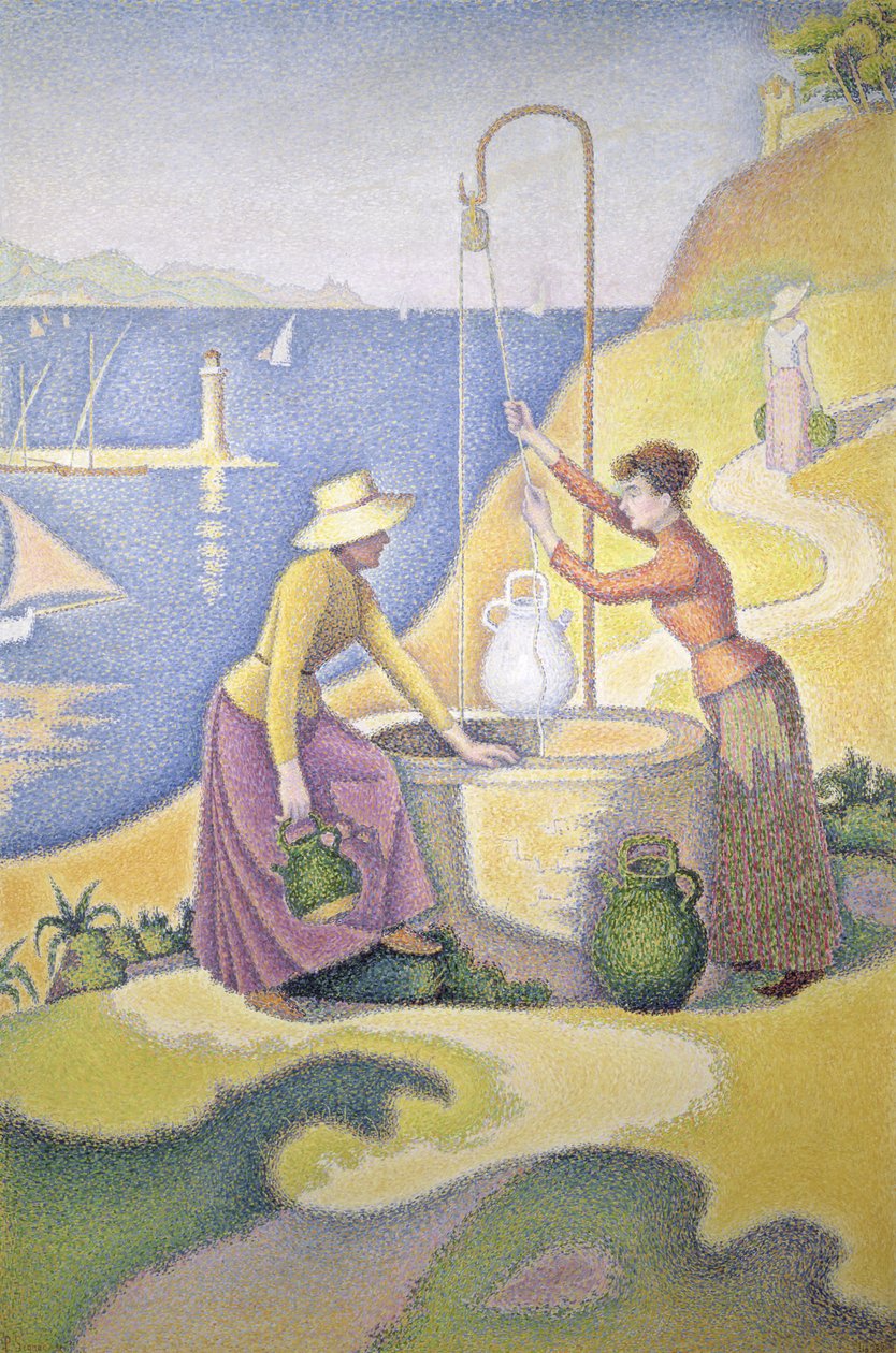 Provencen nuoret naiset kaivolla tekijältä Paul Signac