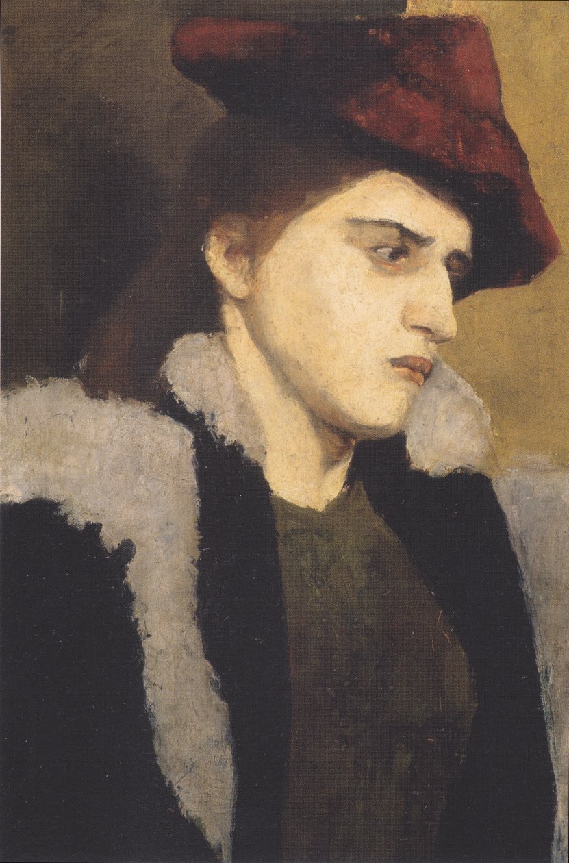 Muotokuva nuoresta naisesta, jolla on punainen hattu tekijältä Paula Modersohn Becker