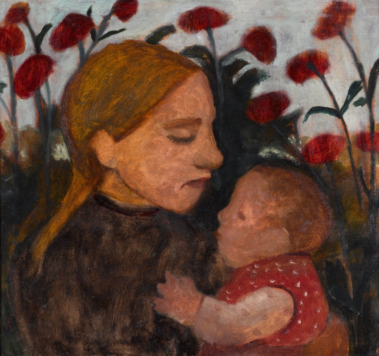 Tyttö lapsen kanssa tekijältä Paula Modersohn Becker