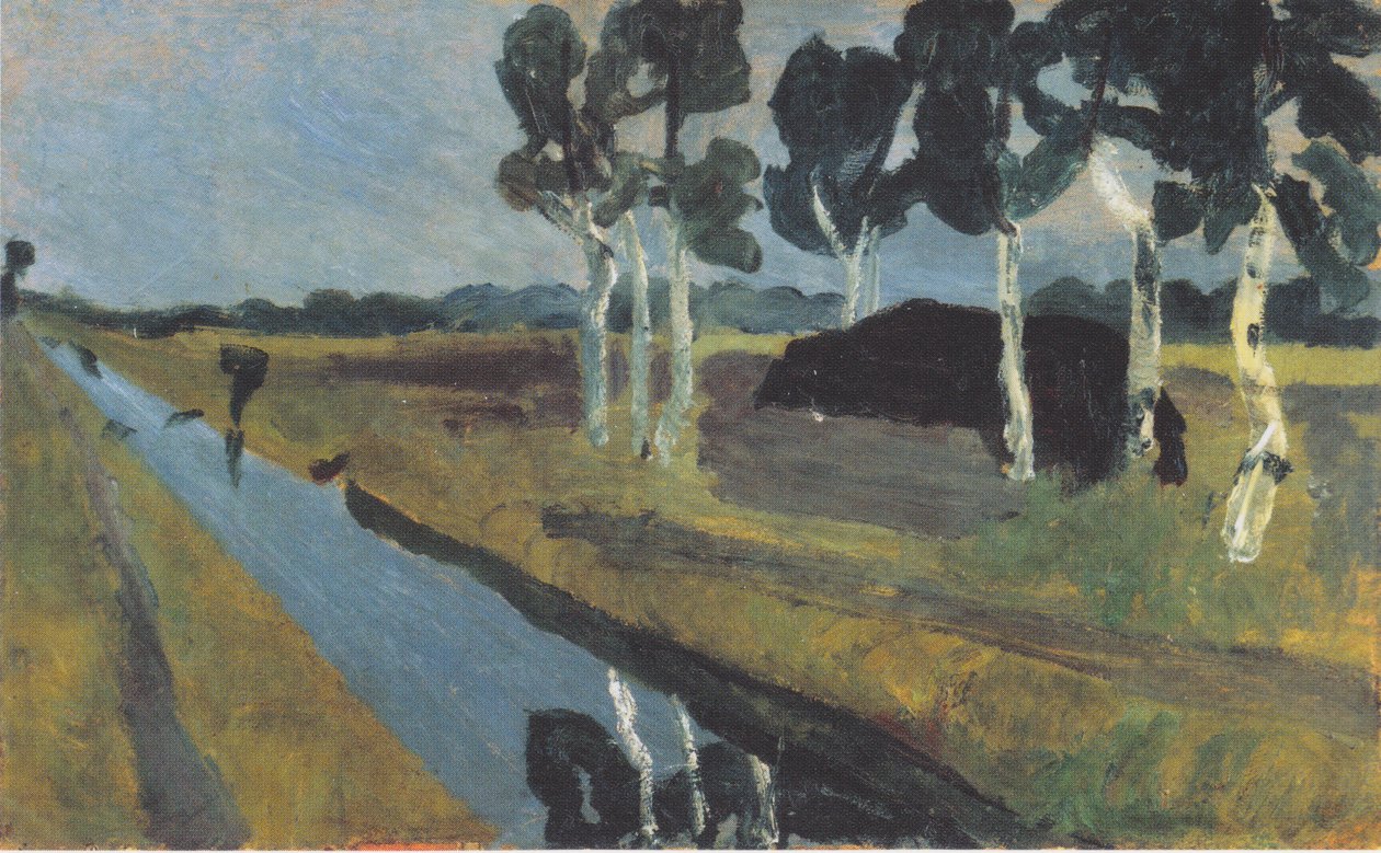 Harmaa maisema ja nummikanava tekijältä Paula Modersohn Becker