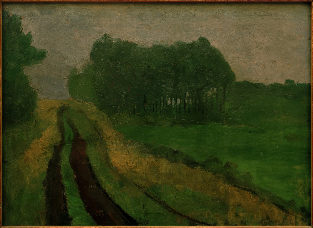 Ilta maisema mäntyjen kanssa tekijältä Paula Modersohn Becker