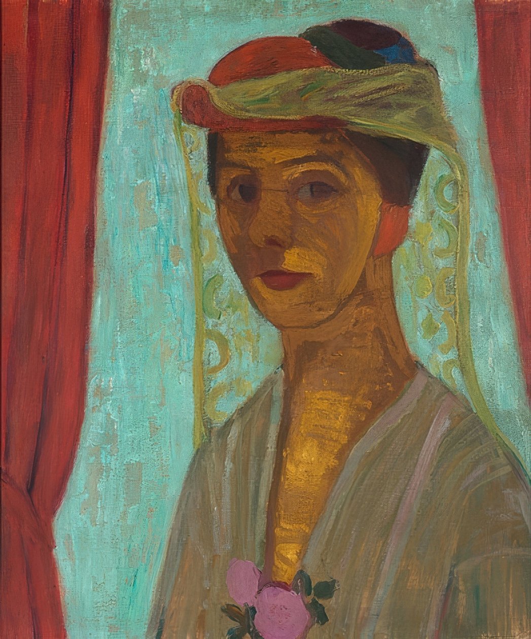 Omakuva hatulla ja hunnulla. 1906-07 tekijältä Paula Modersohn Becker