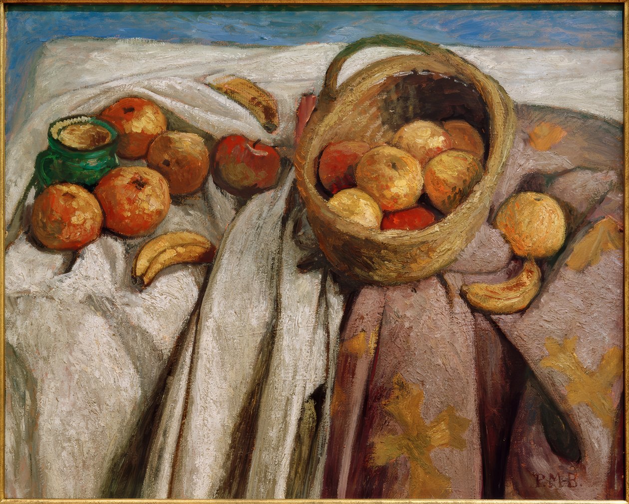 Asetelma omenoiden ja banaanien kanssa tekijältä Paula Modersohn Becker