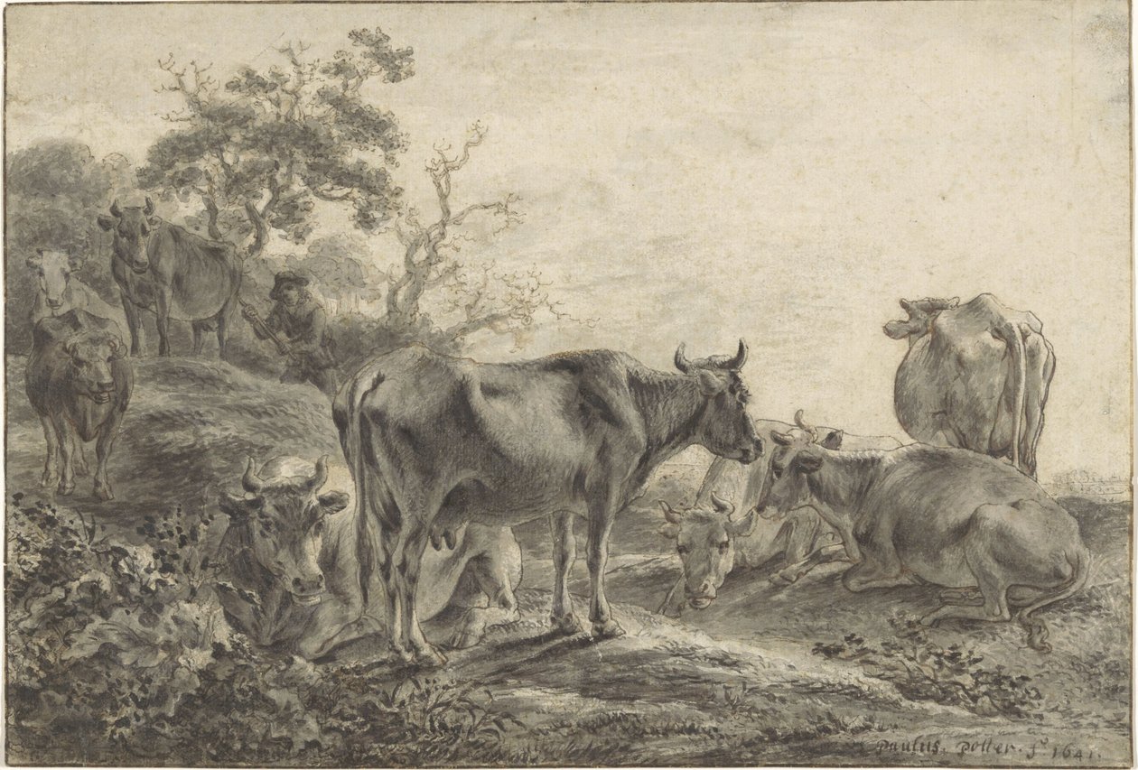 Nautakarja tekijältä Paulus Potter (signed by artist)