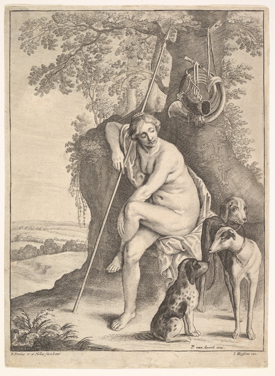 Metsästäjän Diana istuva hahmo, 1625-77. tekijältä Paulus Potter