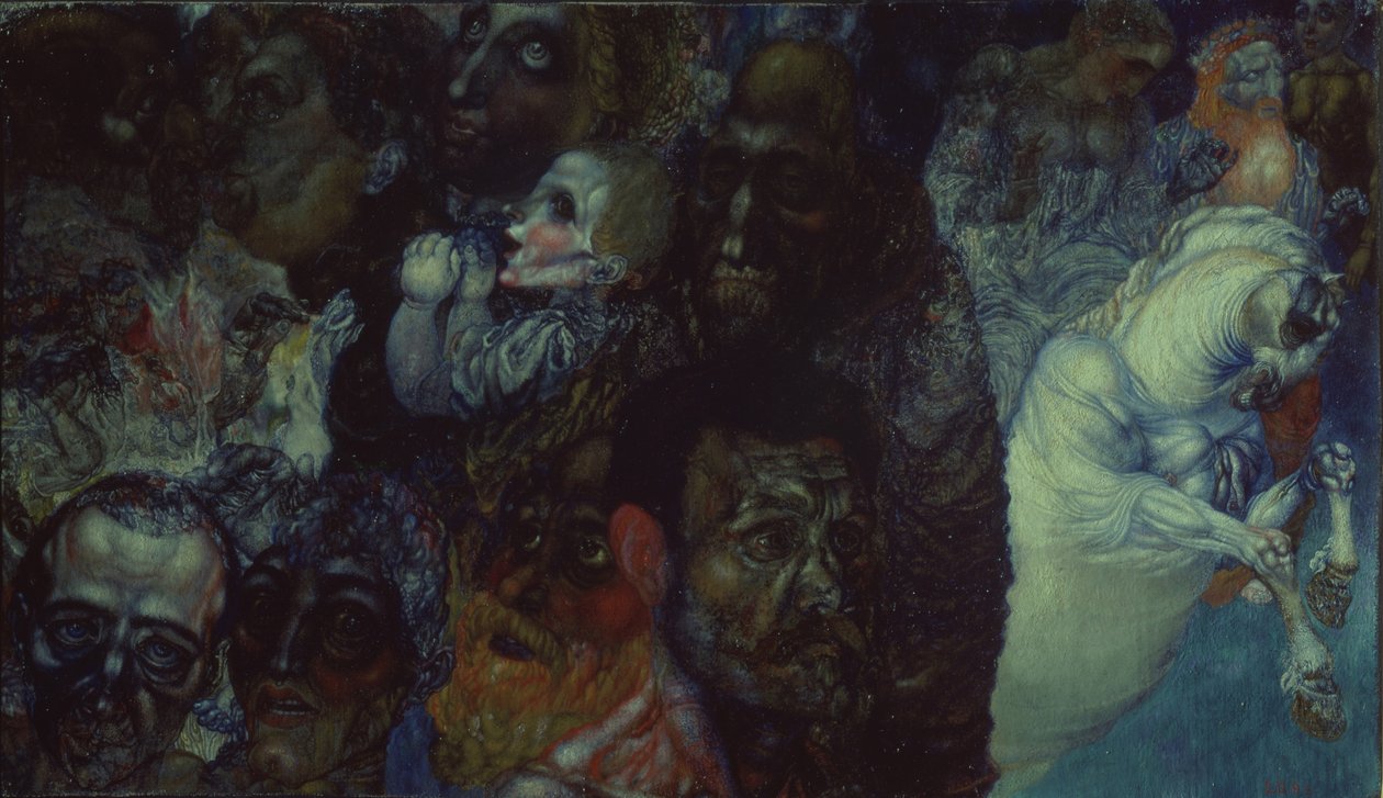Päät, 1910 tekijältä Pavel Nikolayevich Filonov