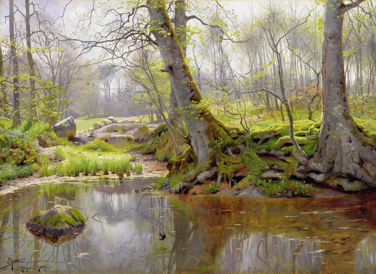 Woodland Pond, 1890 tekijältä Peder Monsted