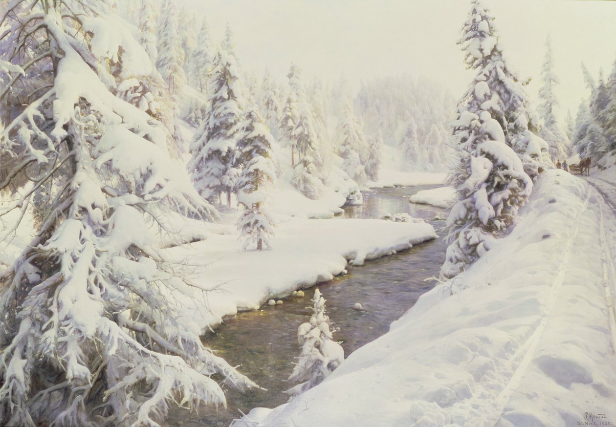 Talvimaisema, St Moritz tekijältä Peder Monsted