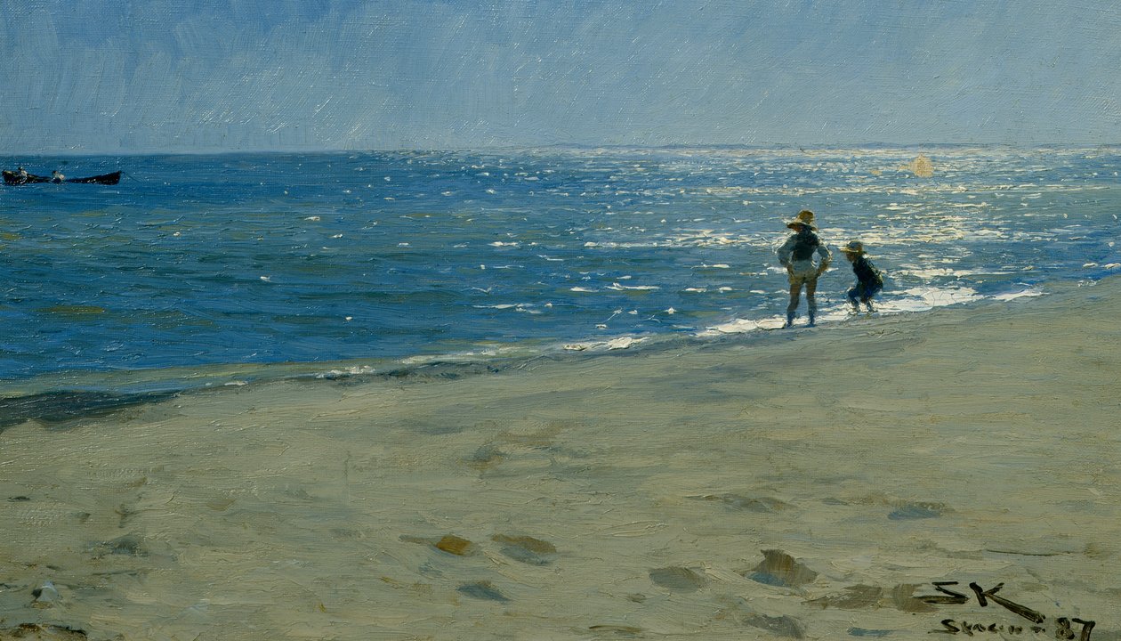 Auringon kimalle meren yllä, Skagen tekijältä Peder Severin Krøyer