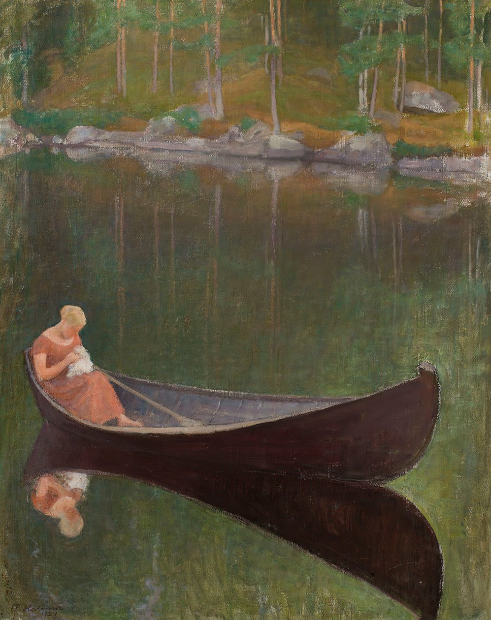 Nainen veneessä, 1924. tekijältä Pekka Halonen