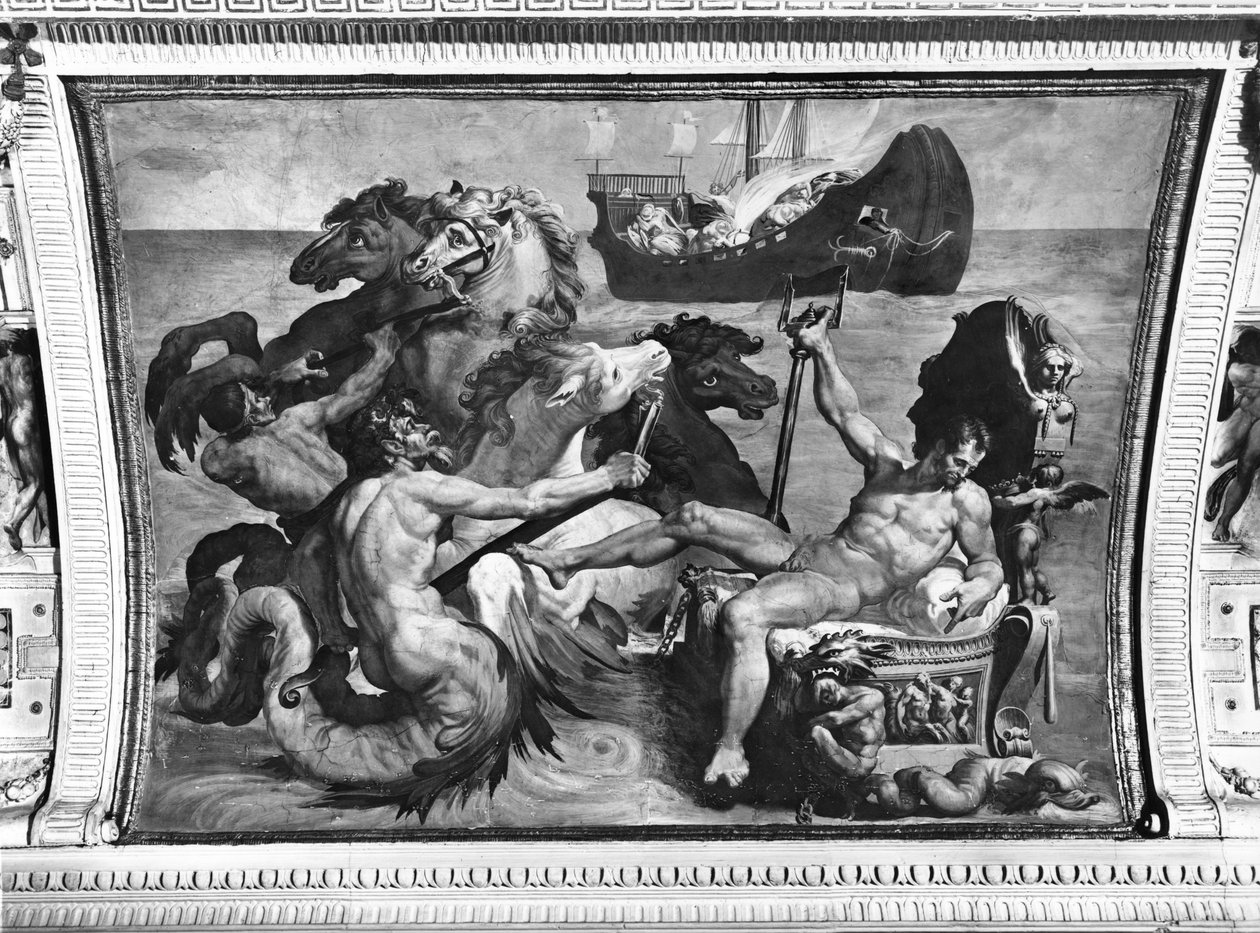 Laiva Neptunus ja Ulysses, 1554 tekijältä Pellegrino Tibaldi