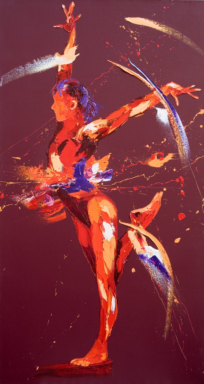 Gymnast Eight, 2011 (öljy kankaalle) tekijältä Penny Warden