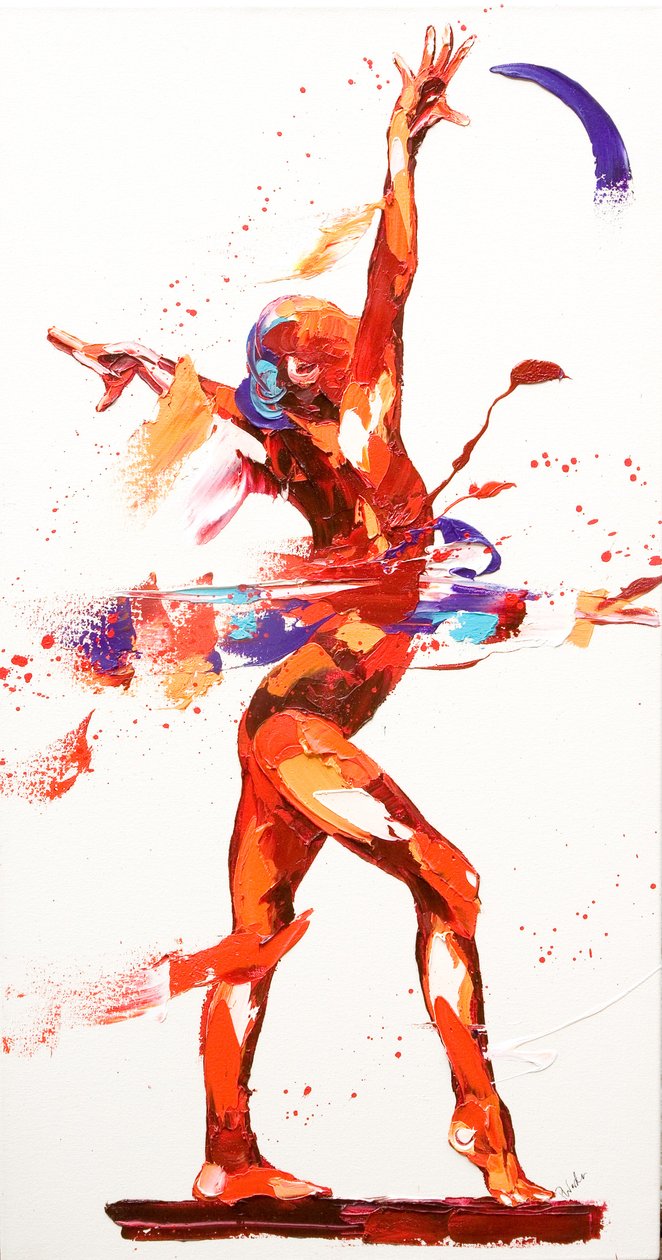Gymnast Four, 2010 (öljy kankaalle) tekijältä Penny Warden
