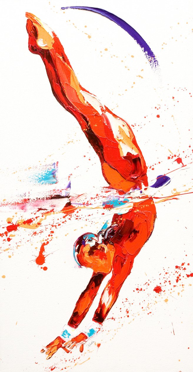 Gymnast Three, 2010 (öljy kankaalle) tekijältä Penny Warden