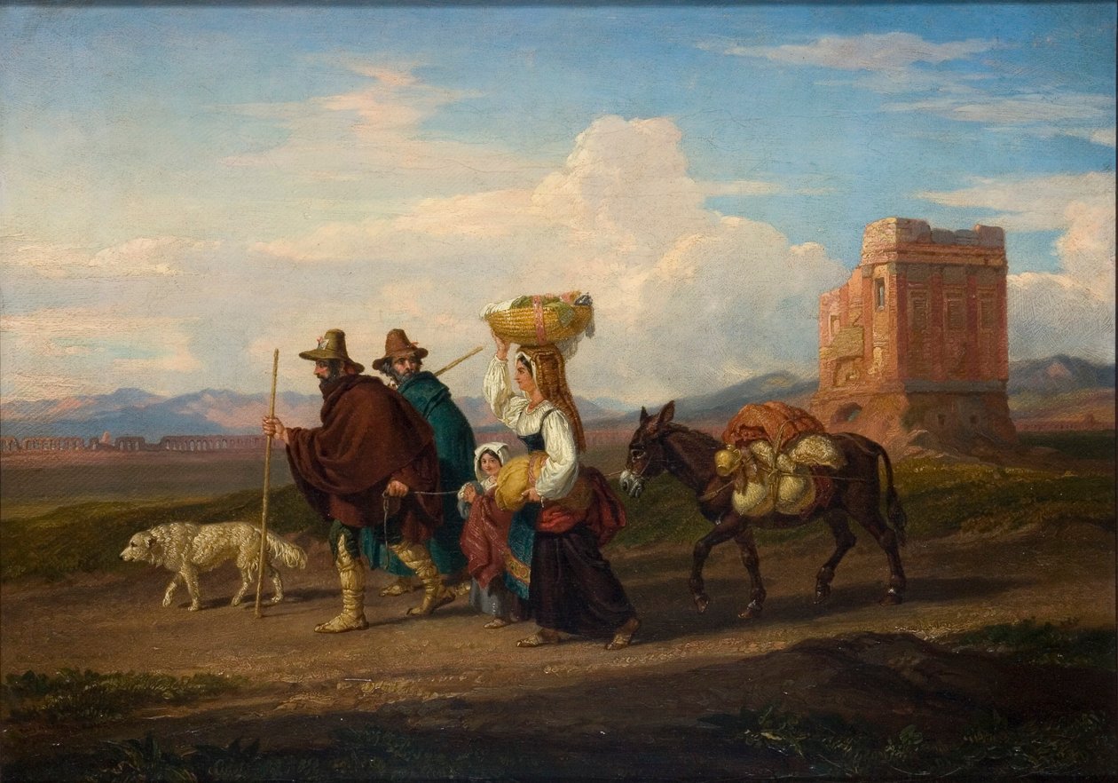 "Maisema hahmoineen ja raunioineen", 1837 tekijältä Penry Williams