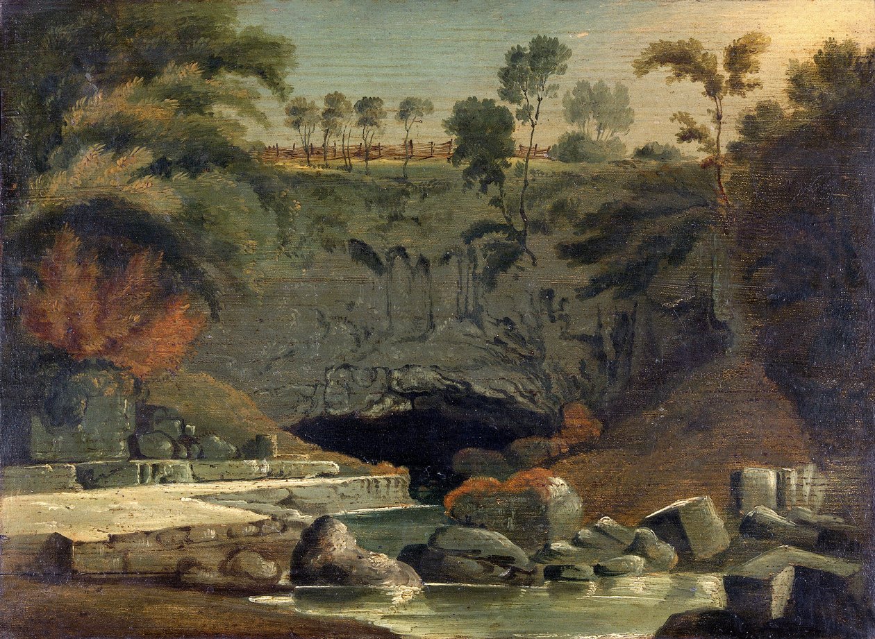 Porth-yr-Ogof, Brecknockshire, 1819. tekijältä Penry Williams