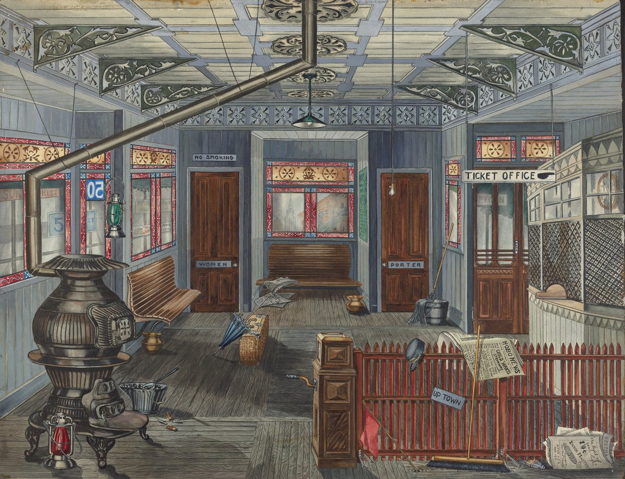 El Station Interior, 19351942. tekijältä Perkins Harnly