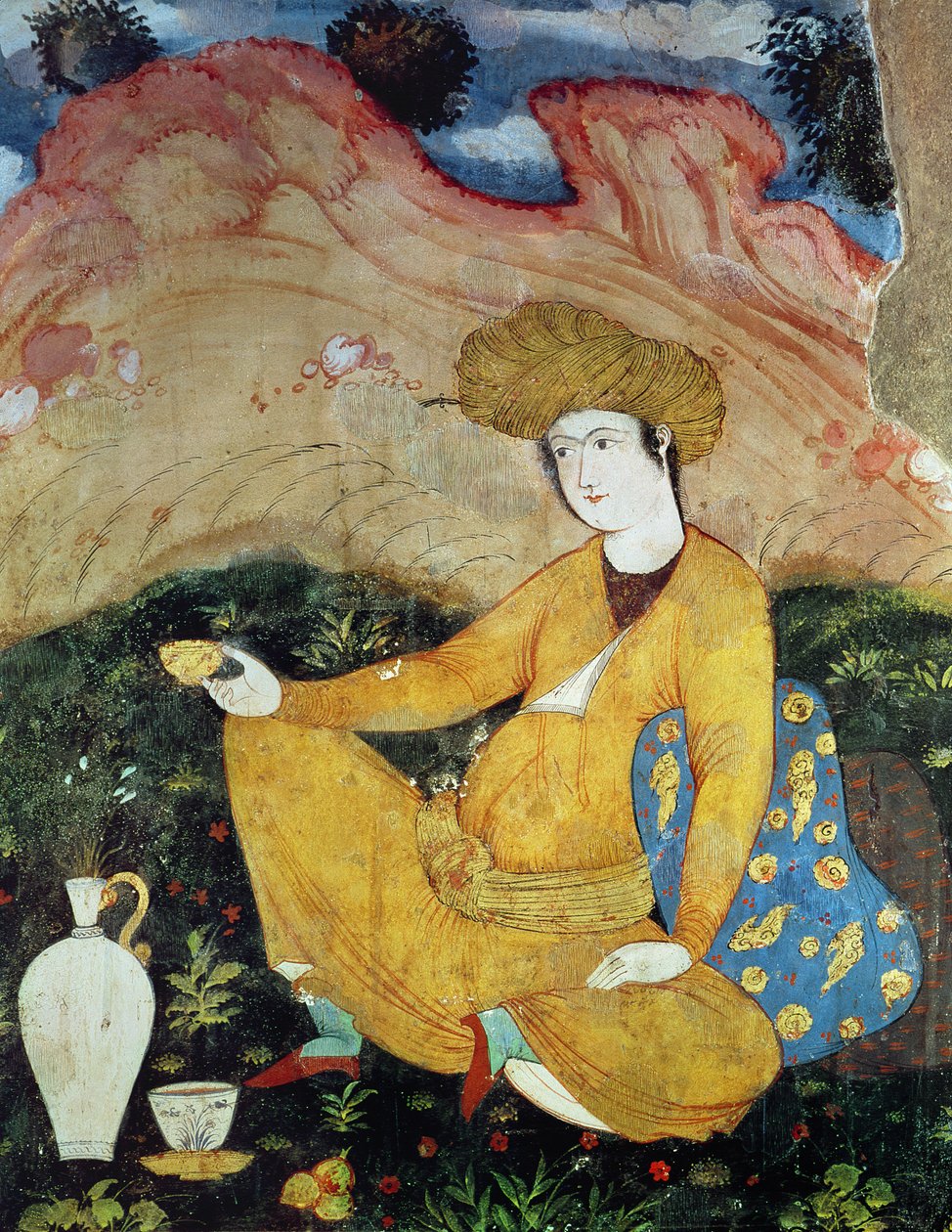 Hovimies Shah Abbas I:n hovista (1588-1629) tekijältä Persian School