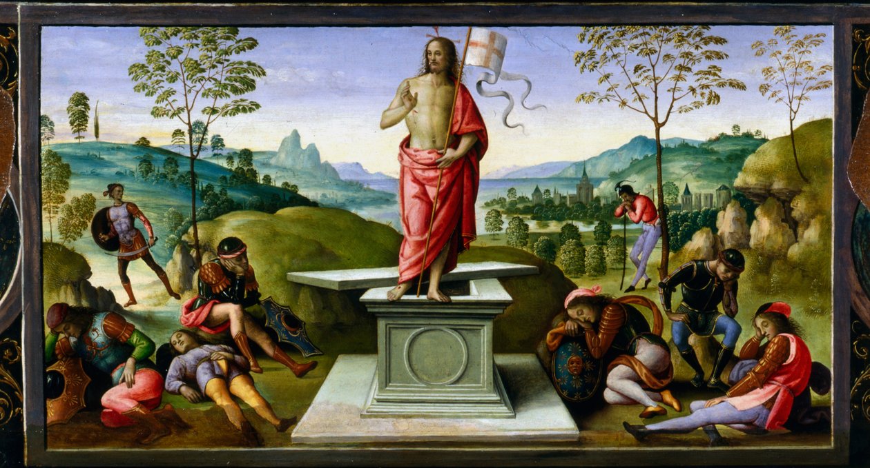 "Kristuksen ylösnousemus", 1495 tekijältä Perugino