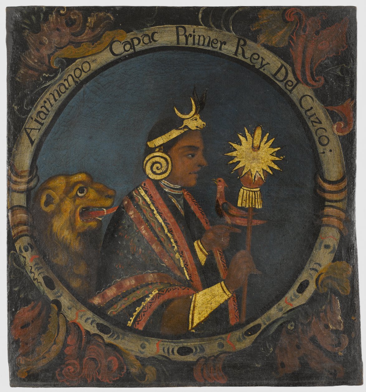 Manco Capac, ensimmäinen inkakuningas, 1700-luvun puoliväli tekijältä Peruvian School