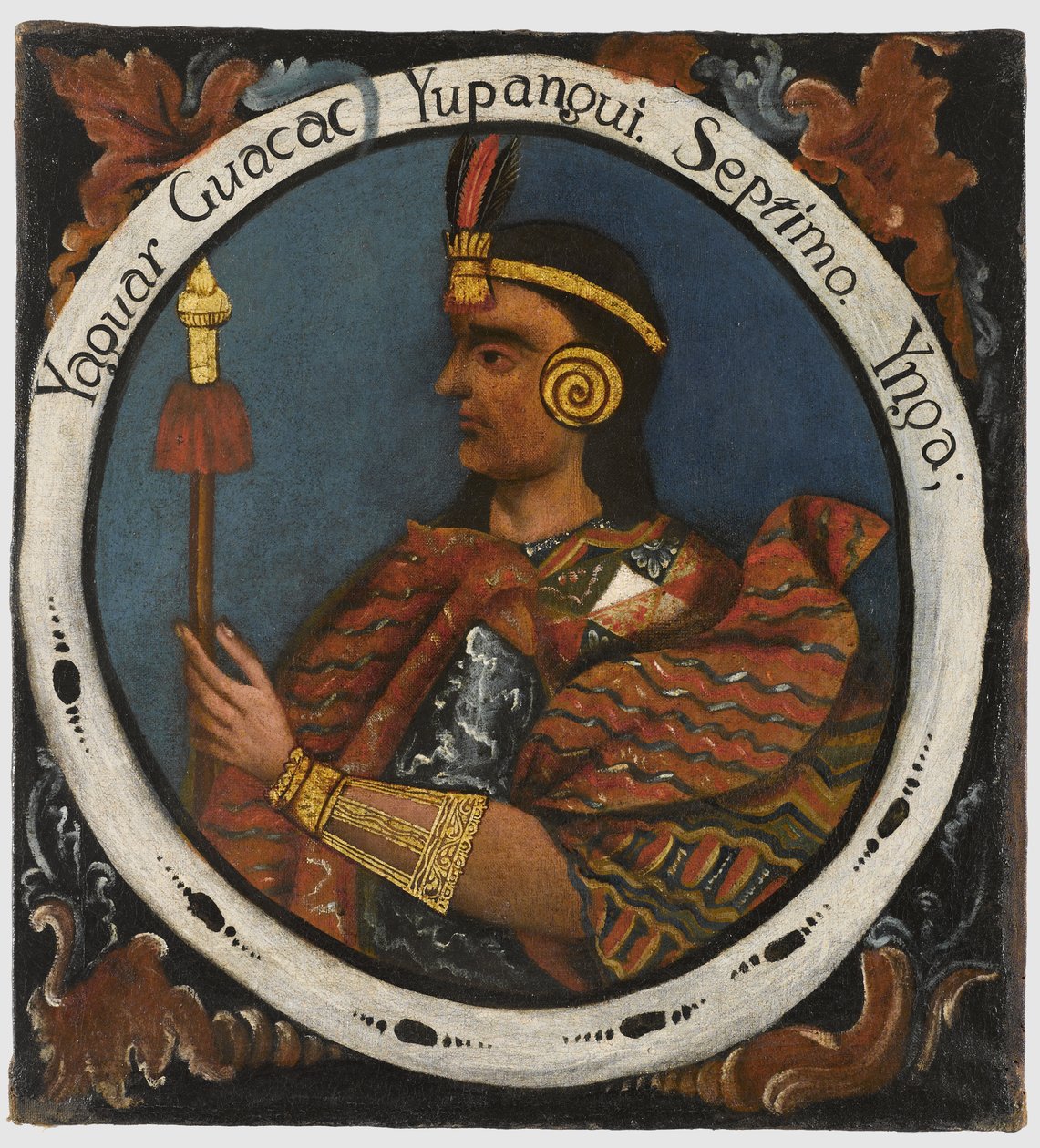 Yahuar Huacac Yupanqui, seitsemäs inkakuningas, 1700-luvun puoliväli tekijältä Peruvian School