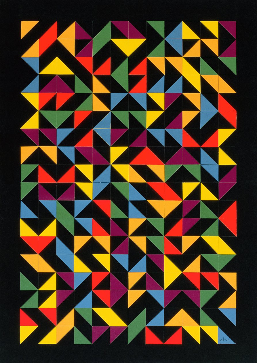 3x36 permutaatiot, 1986 (kollaasi paperille) tekijältä Peter McClure