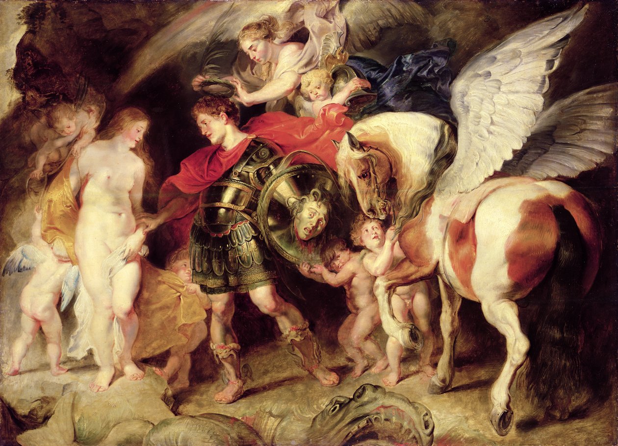 Perseus vapauttaa Andromedan, noin 1620 tekijältä Peter Paul Rubens