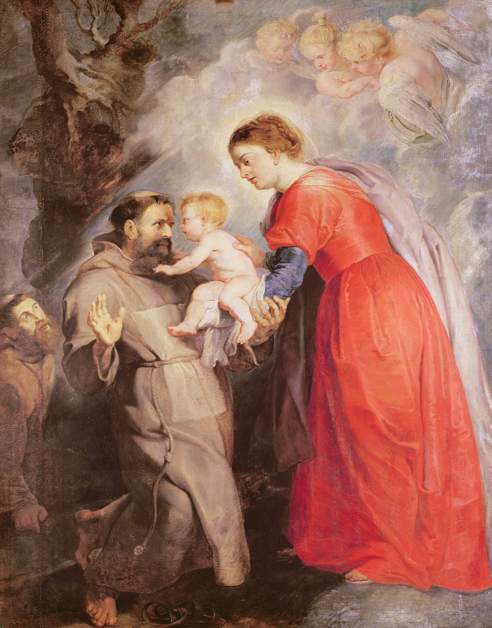 Neitsyt esittelee Jeesuksen lapsen Pyhälle Franciscukselle, 1618 tekijältä Peter Paul Rubens