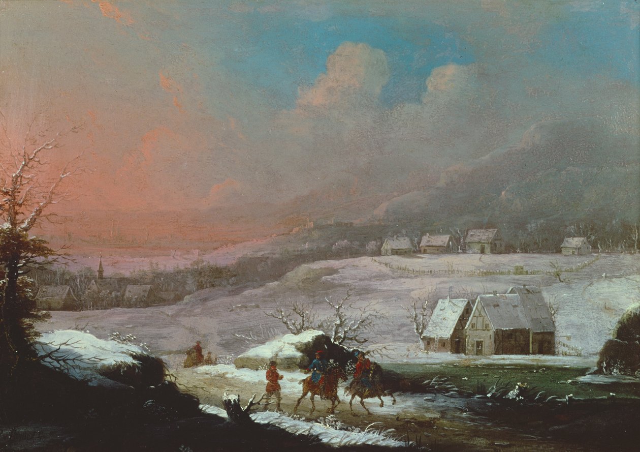 Saksalainen talvimaisema, 1700-luku tekijältä Peter von Bemmel