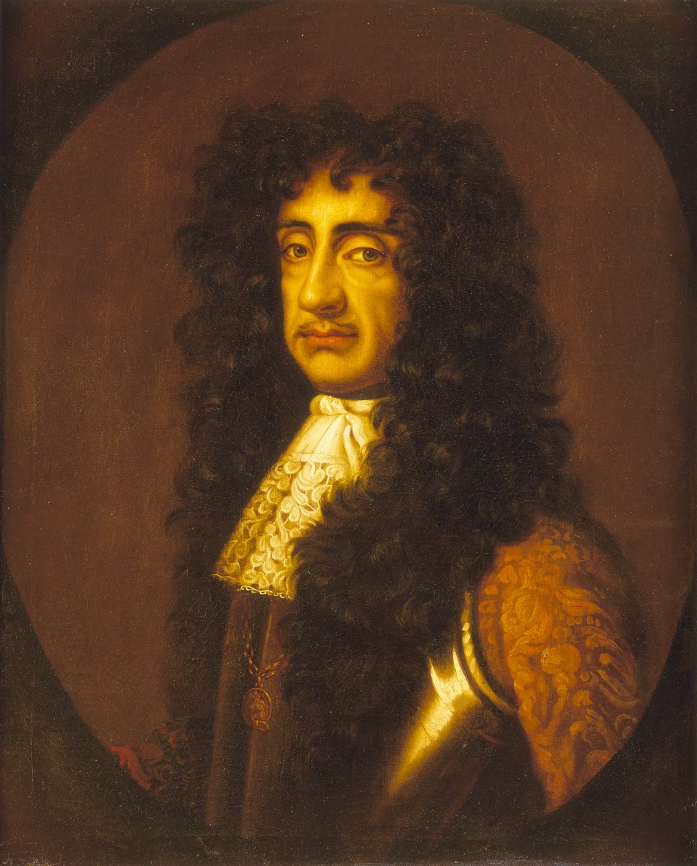 Kaarle II (1630-1685), noin 1675 (öljymaalaus). tekijältä Peter (after) Lely