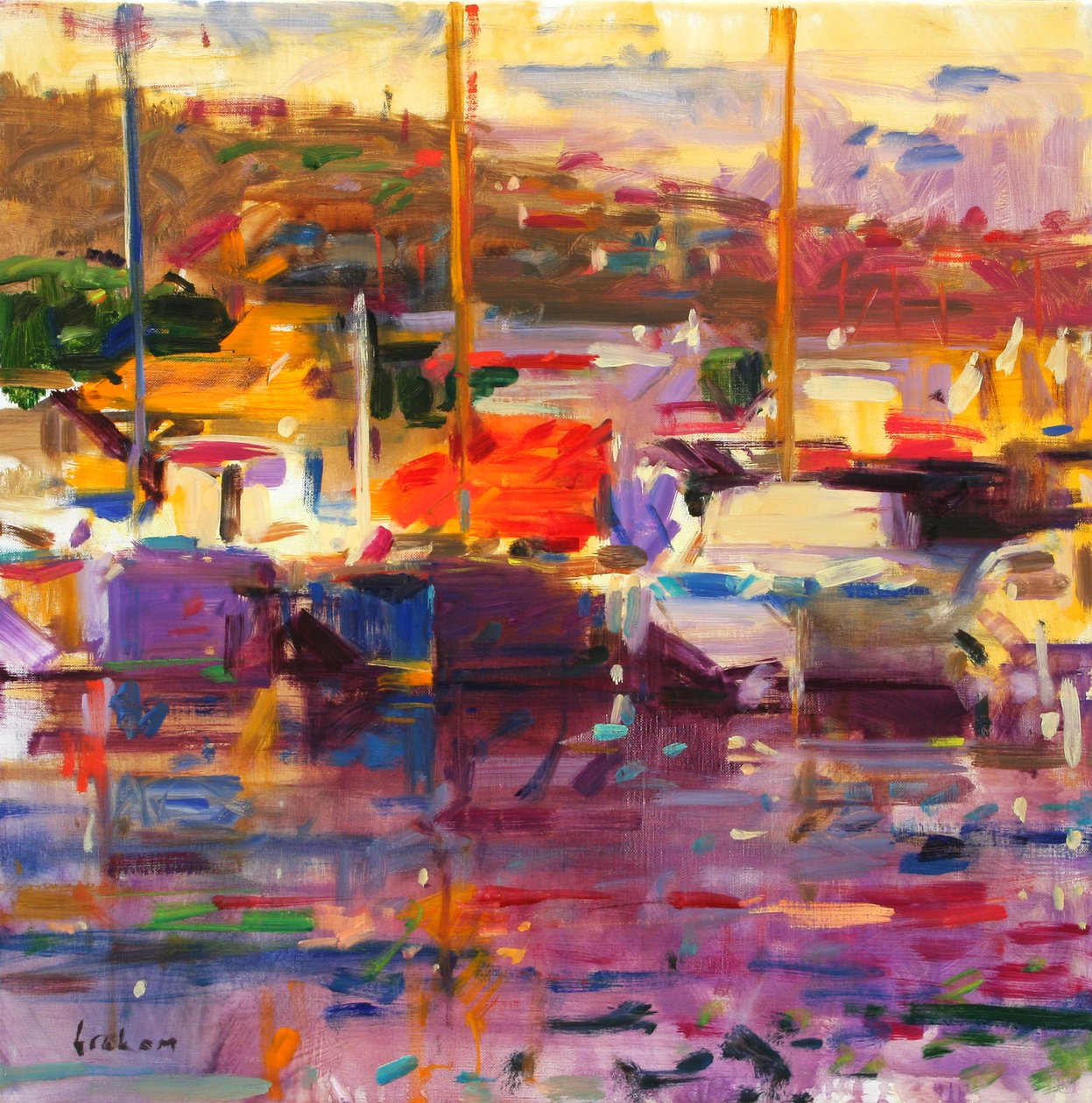 Sininen vene, St Tropez tekijältä Peter Graham (Contemporary)